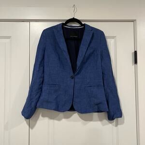 Banana Republic Women's‎ Linen Blazer Bright Blue Lightweight Size 8